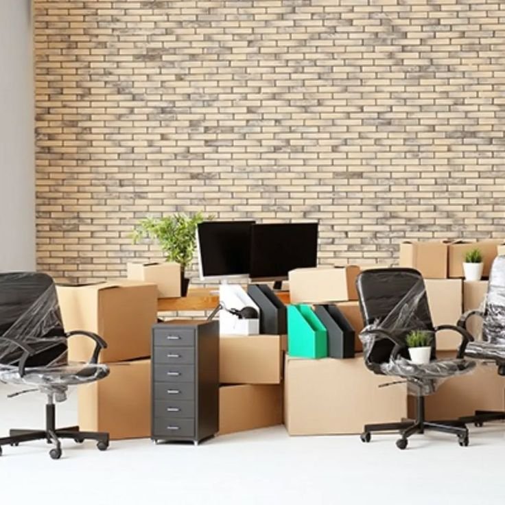 Furniture and household items prepared for a home move